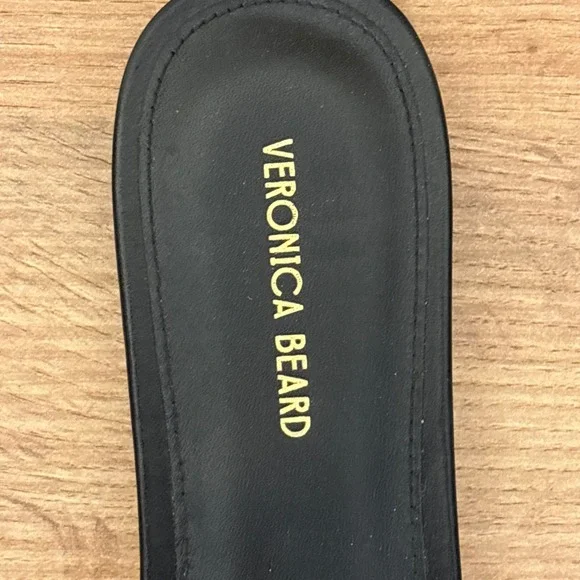 VERONICA BEARD Womens Via Slide Sandal Size 7.5 Black Leather Studded Designer - Picture 8 of 12